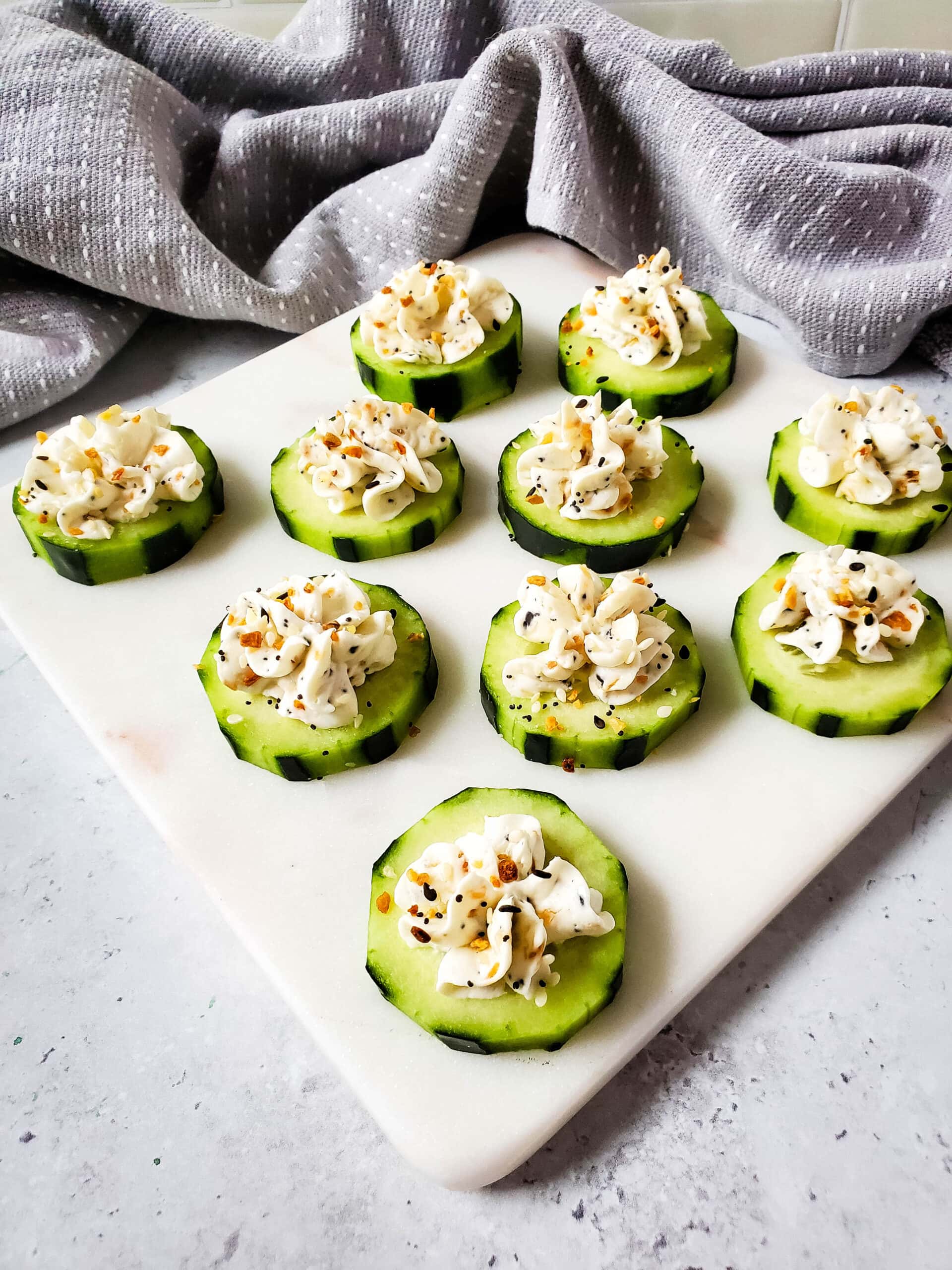 Keto Everything Bagel Cucumber Bites