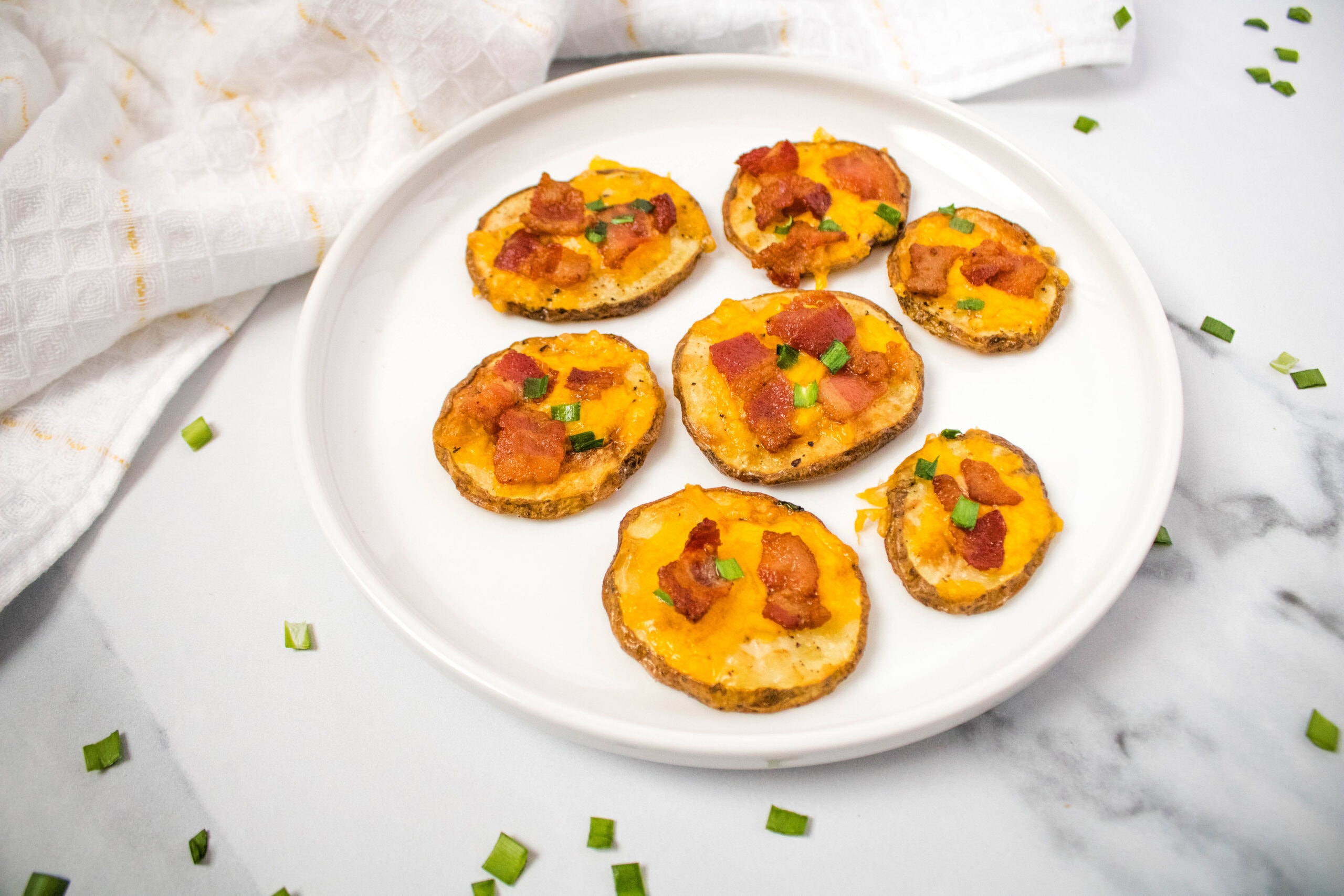 Air Fryer Bacon and Cheese Potato Slices