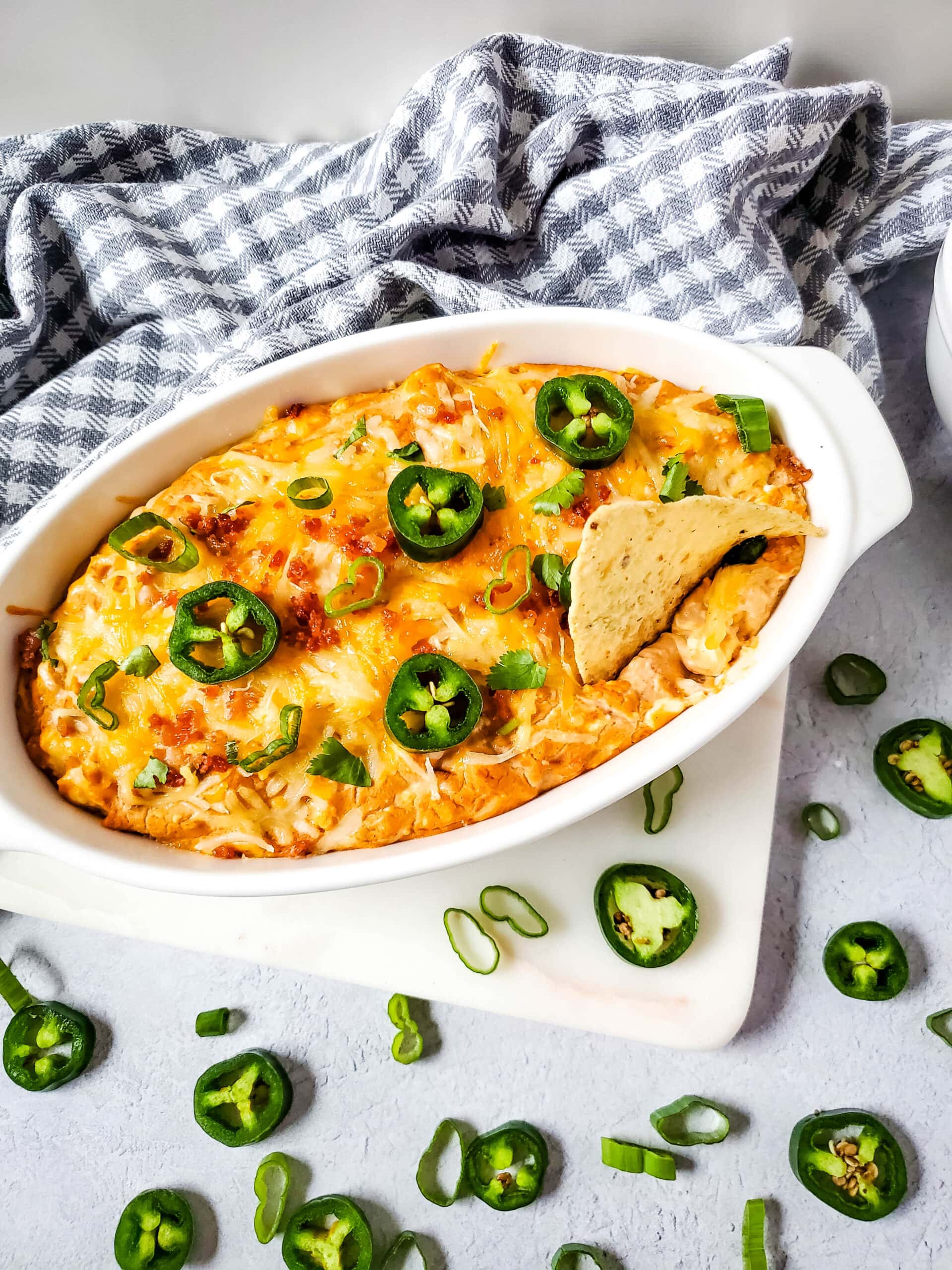 Hot Cheesy Bacon Bean Dip