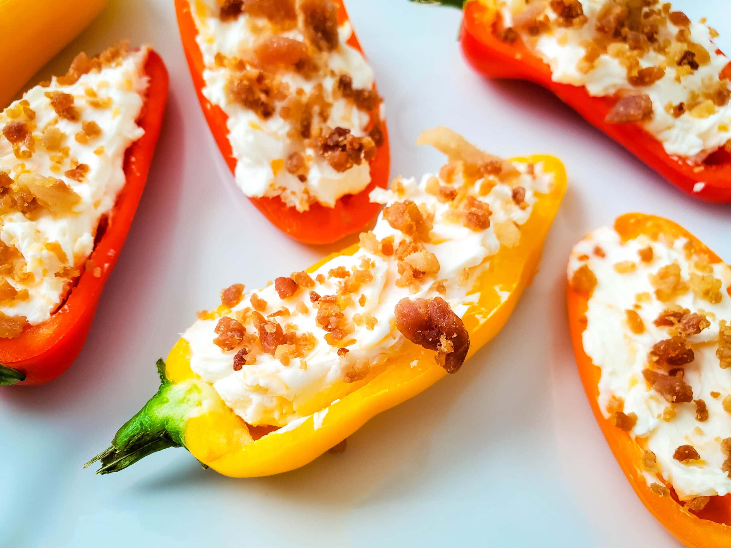 Low Carb Cheesy Bacon Stuffed Mini Peppers