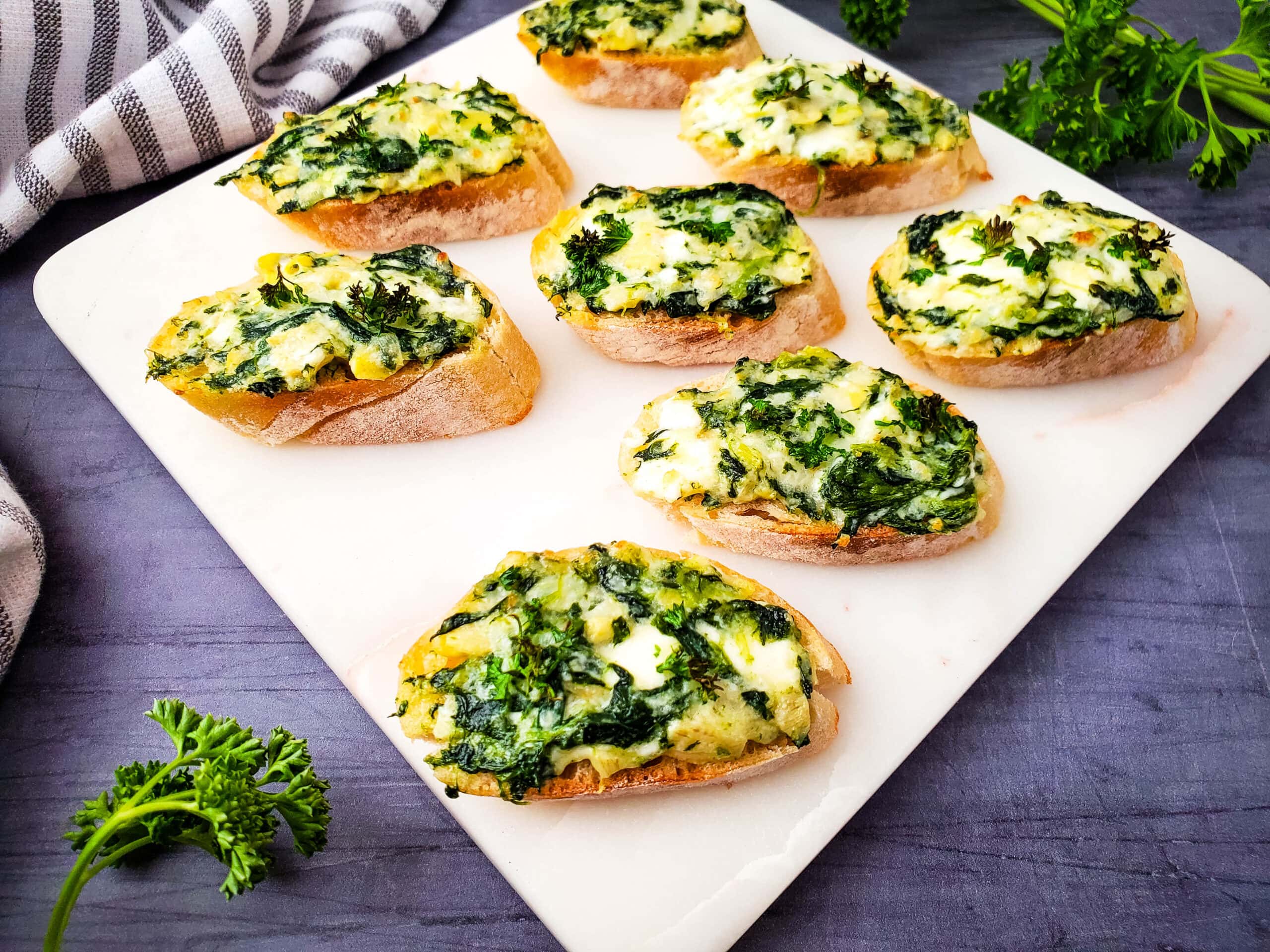 The Best Spinach Artichoke Crostini