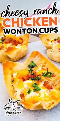 cheesy ranch chicken wonton cups