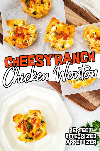 cheesy ranch chicken wonton cups