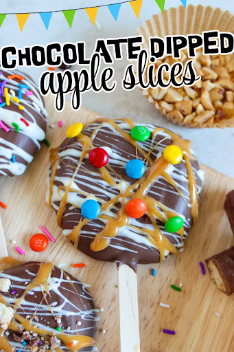 chocolate dipped apple slices