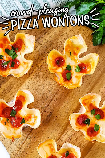 pizza wonton cups