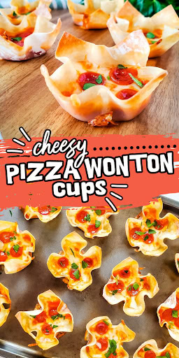 pizza wonton cups