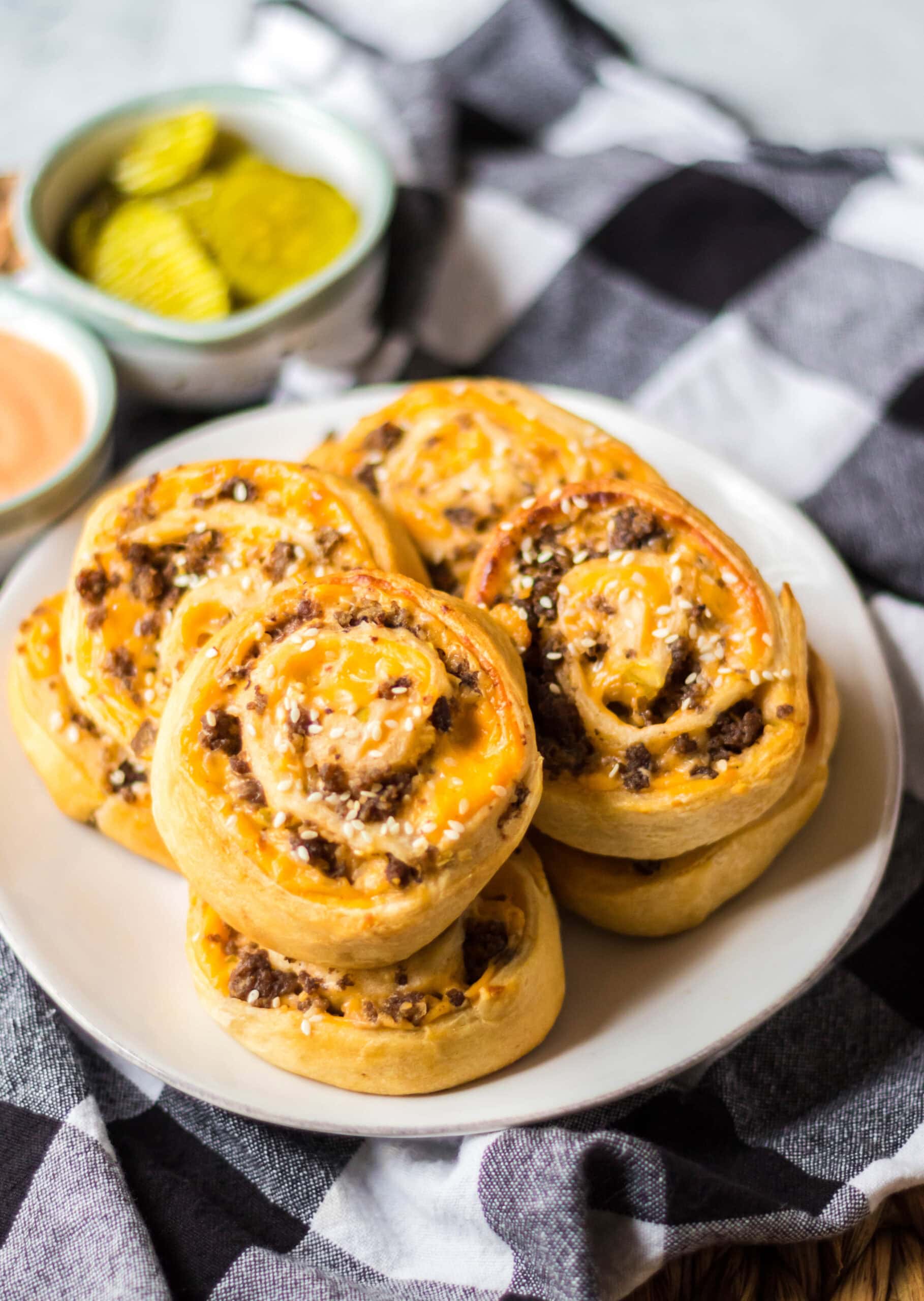 Cheesy Homemade Big Mac Pinwheels