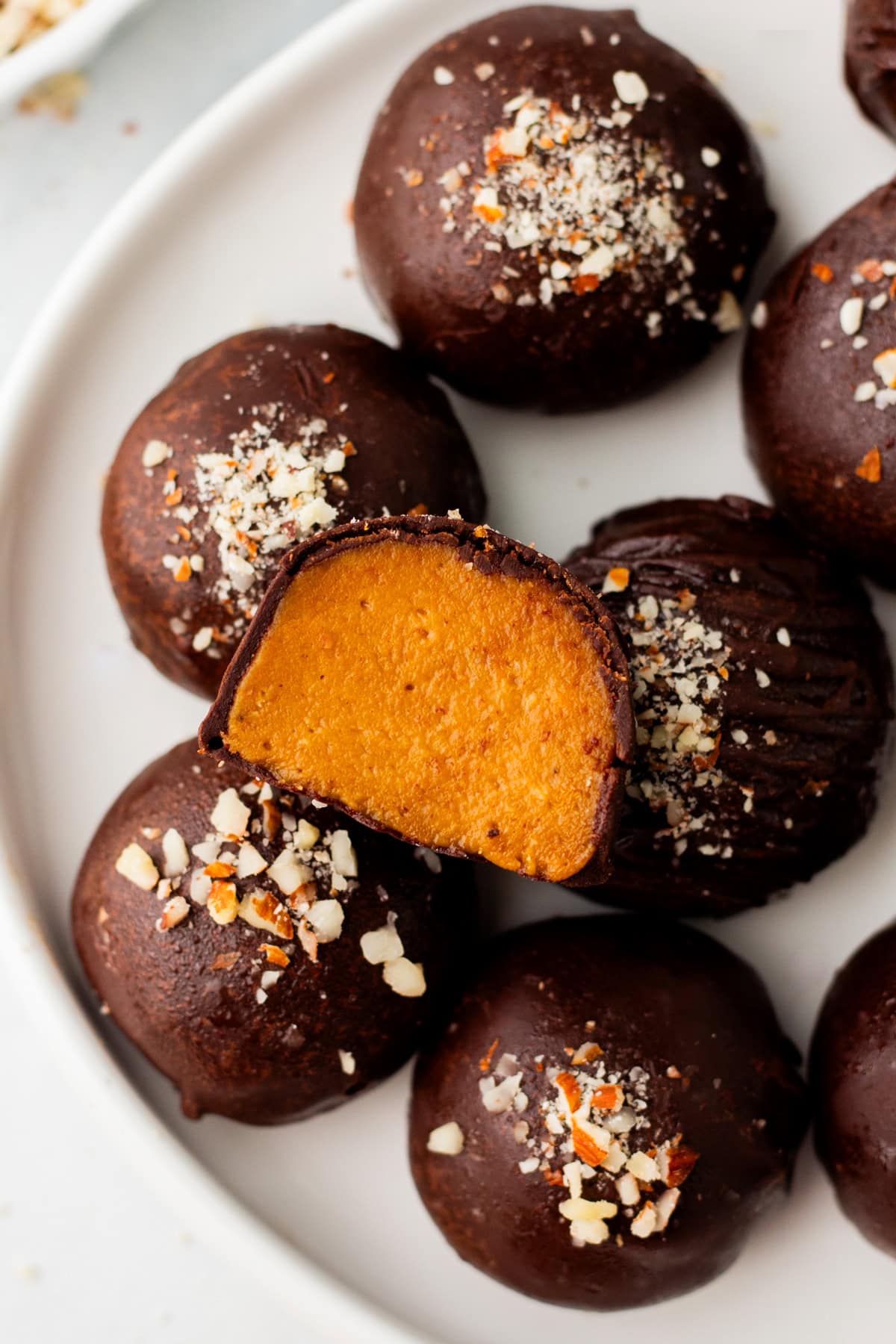 Velvety Dark Chocolate Pumpkin Truffles with a Twist