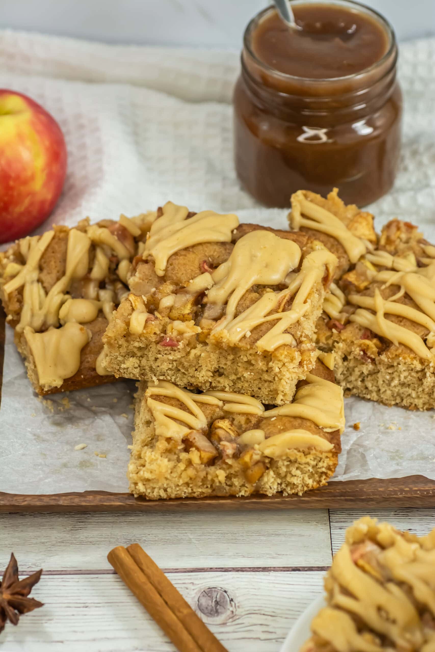 Soft and Spiced Apple Blondies with an Apple Butter Recipe