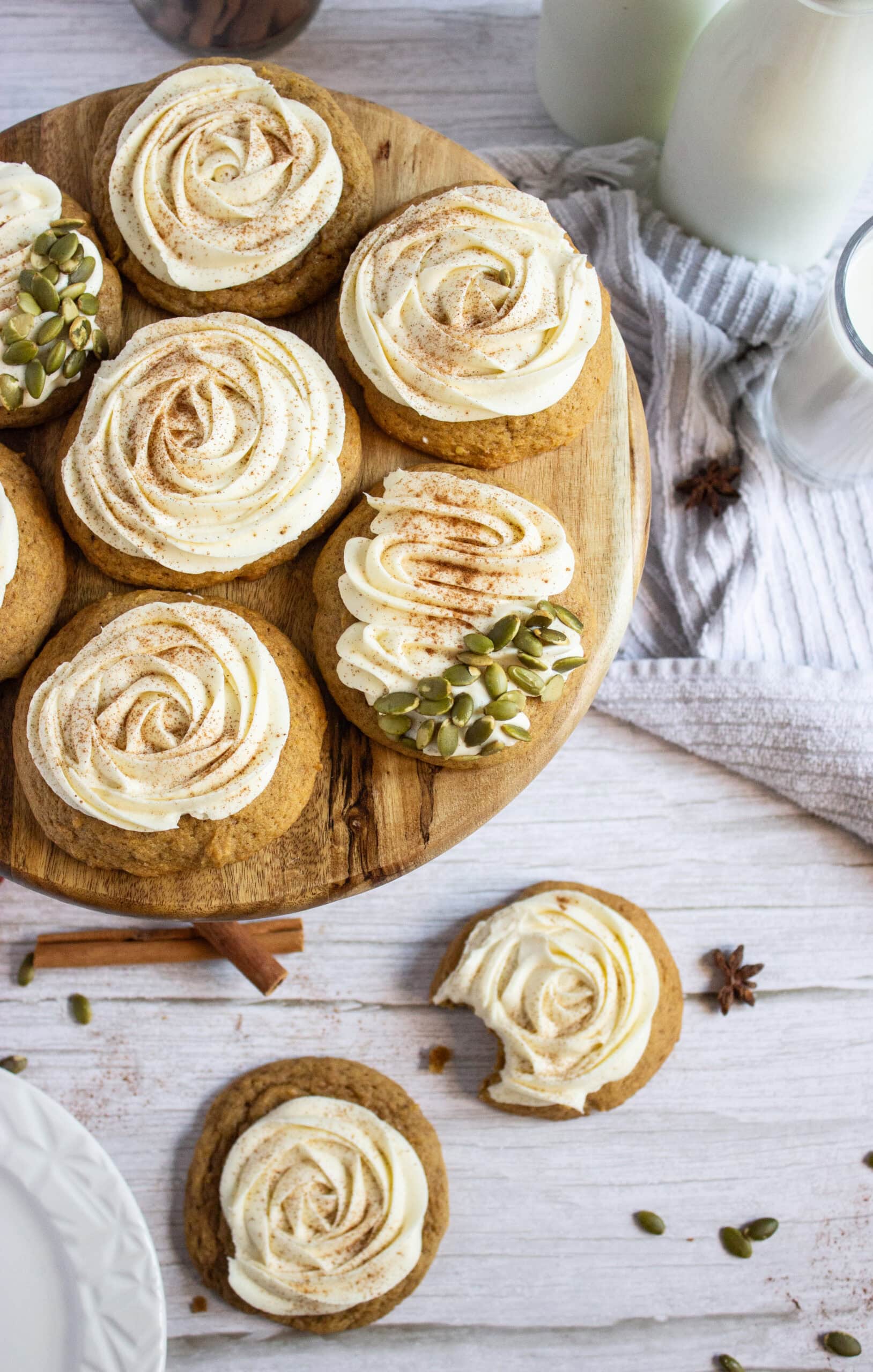 Soft Pumpkin Cookies with Cream Cheese Frosting