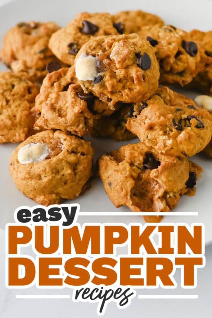 Pumpkin Dessert Recipes-Soft Pumpkin S'mores Cookies