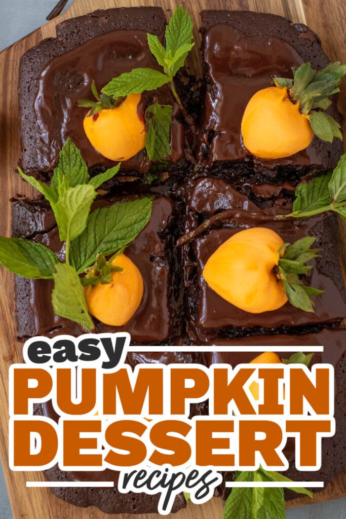 Pumpkin Dessert Recipes-Strawberry Pumpkin Patch Brownie Cake