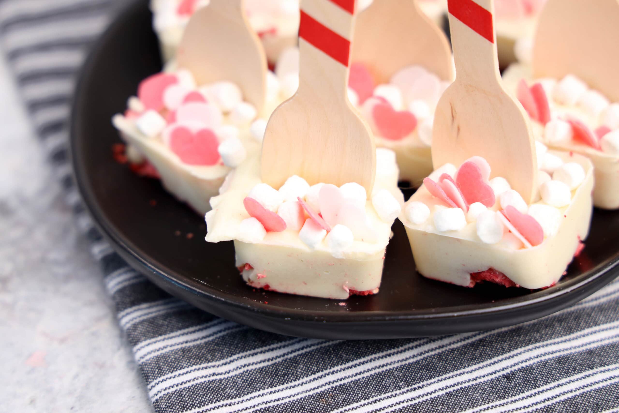 Strawberry White Hot Chocolate Spoons With Hearts