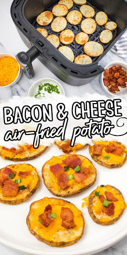 air fryer bacon and cheese potato slices