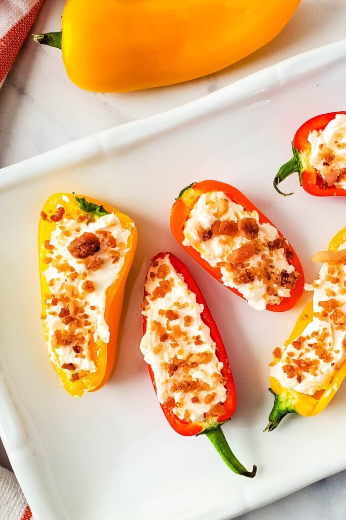 cheesy bacon mini peppers - game day finger food