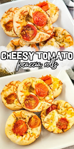 cheesy tomato focaccia rolls