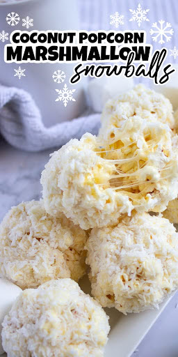 coconut popcorn marshmallow snowball