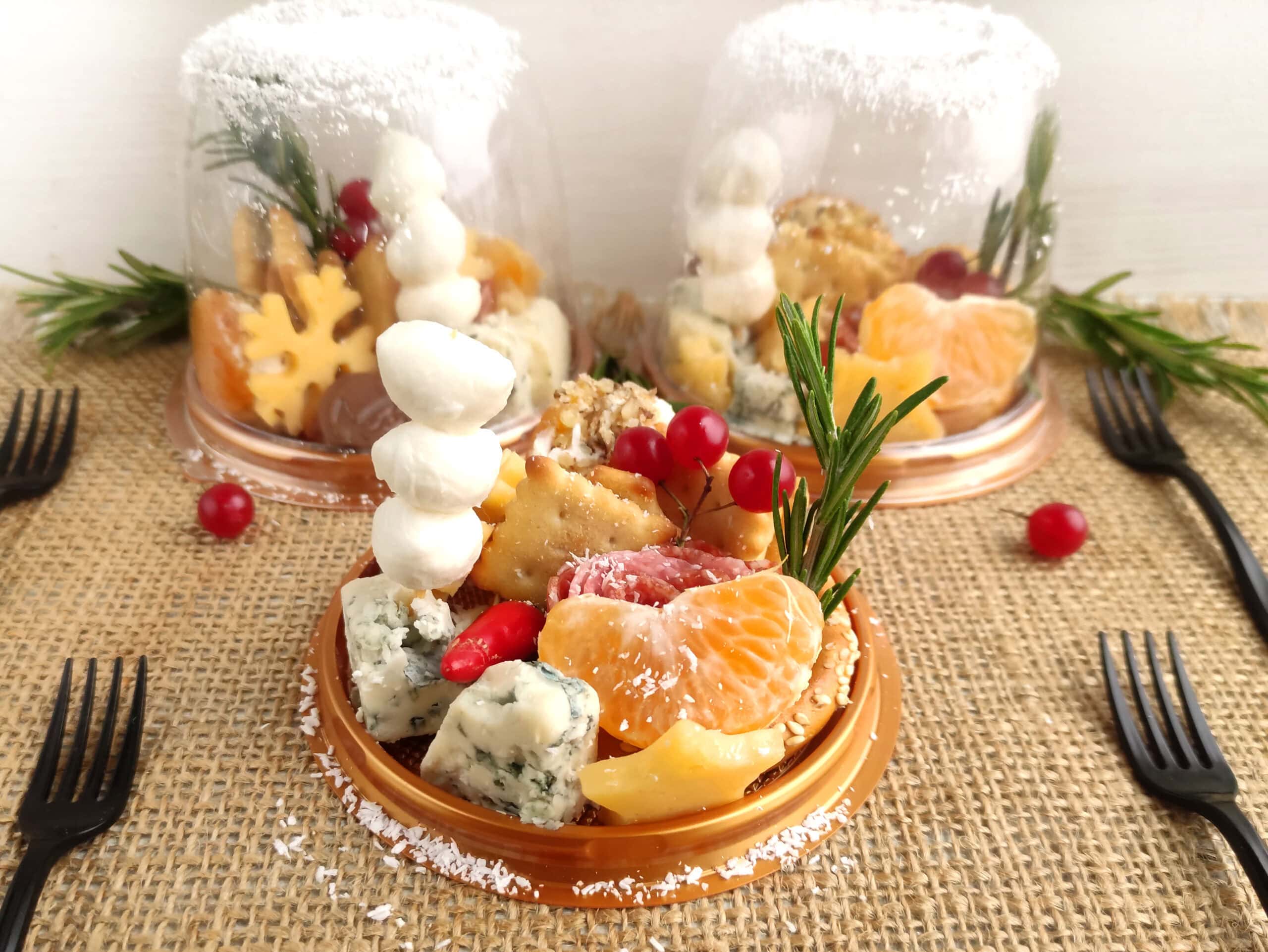 Eat the Magic in Christmas Charcuterie Snowglobes!