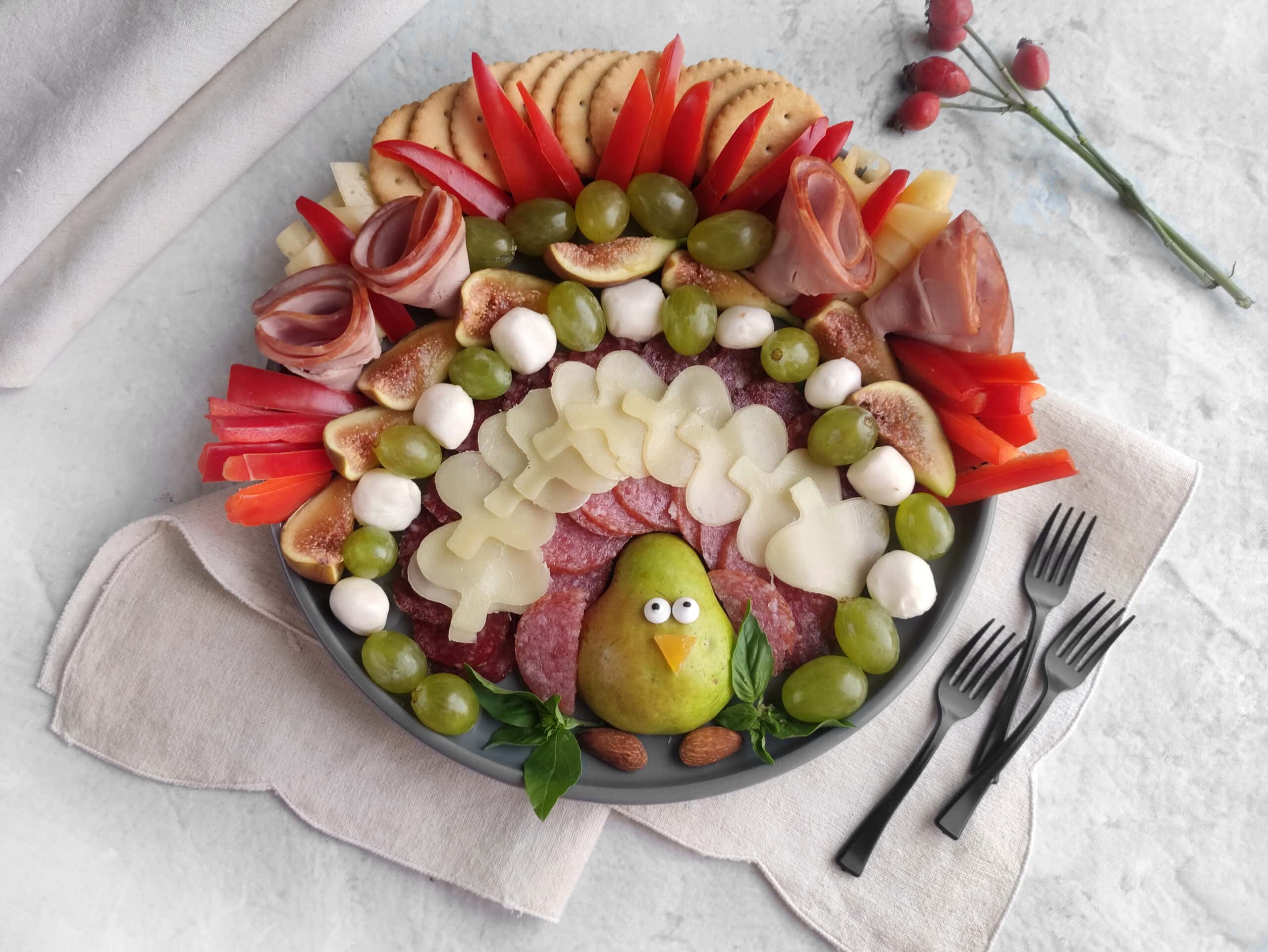 Start the Feast with Thanksgiving Turkey Charcuterie Board