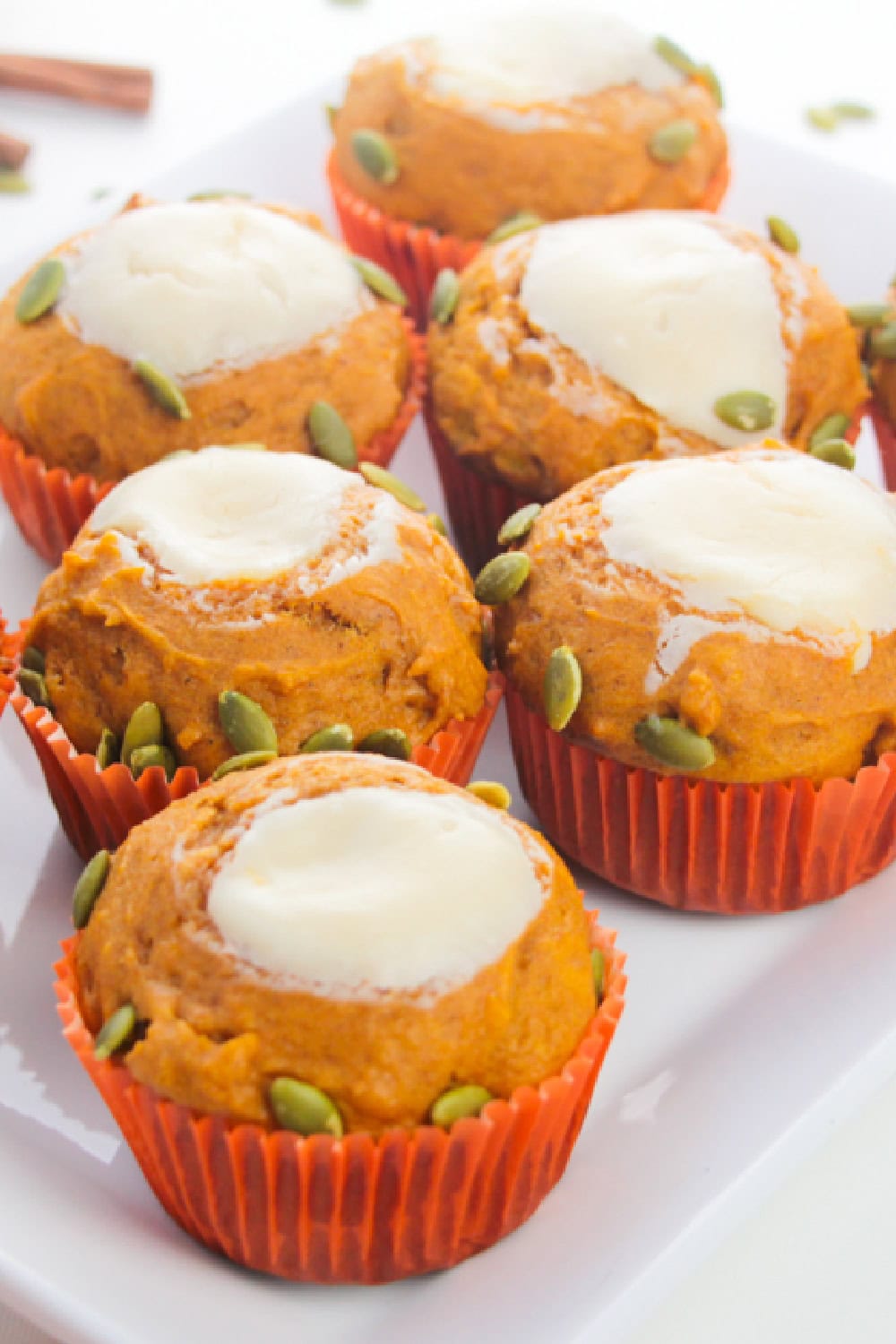 fall treats - pumpkin cream cheese muffins