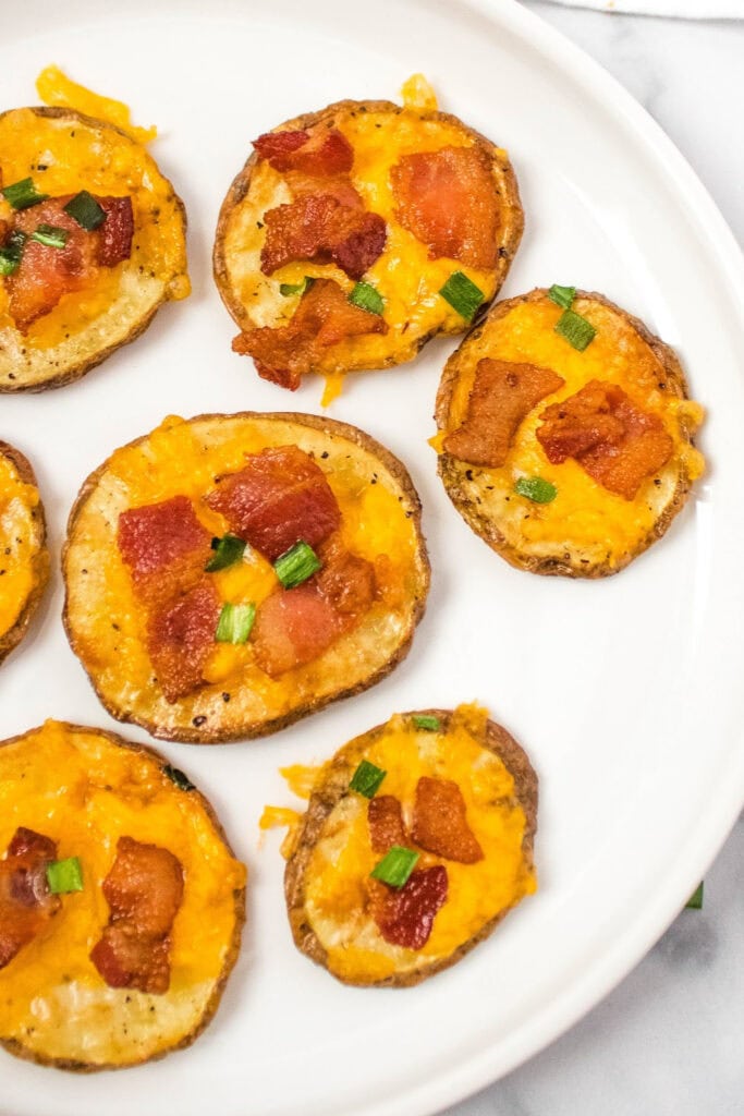 game day finger food ideas - bacon + cheese potato slices