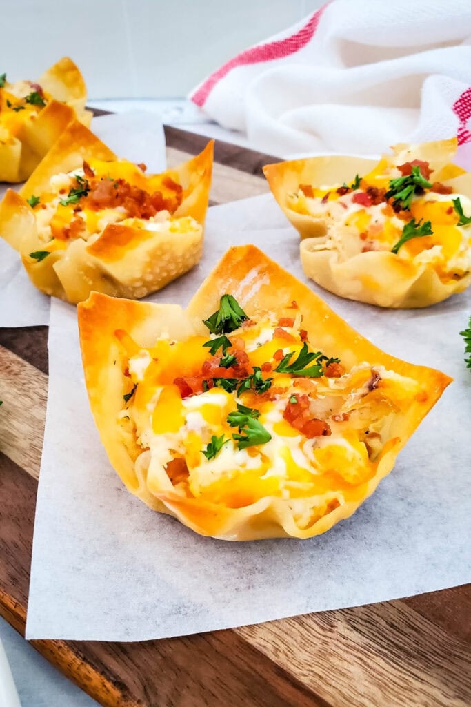 game day finger food ideas - cheesy ranch chicken wontons