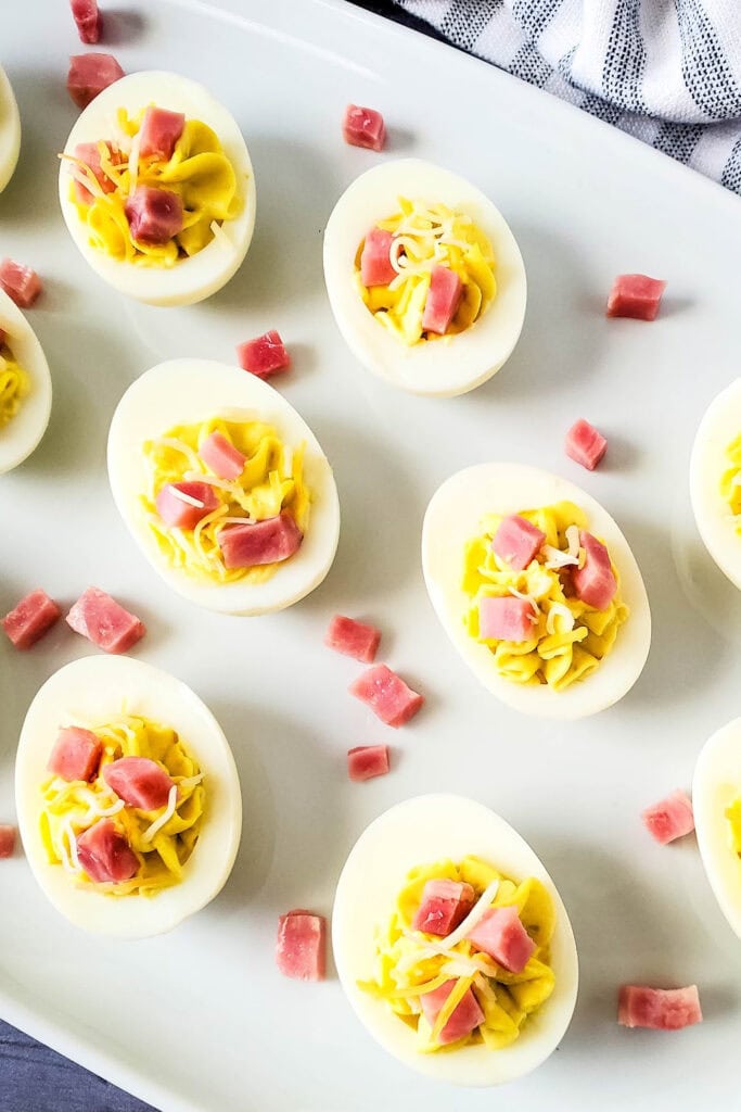 ham and cheese deviled eggs - game day finger food