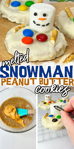 melted snowman peanut butter cookies