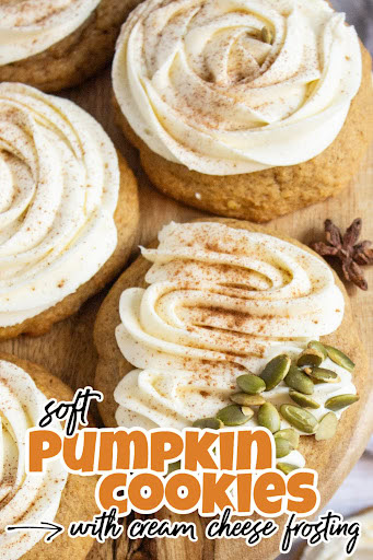 pumpkin cookies with cream cheese frosting