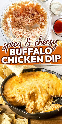 spicy buffalo cheesy chicken dip