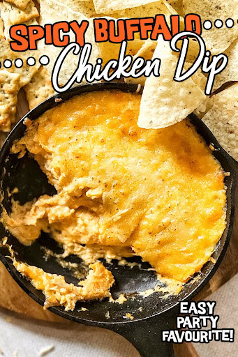 spicy buffalo cheesy chicken dip