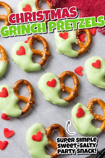 CHRISTMAS GRINCH PRETZELS