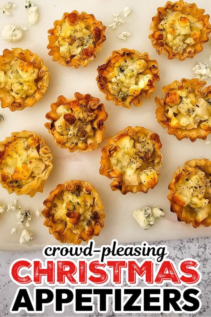Christmas Appetizers-Blue Cheese and Pear Phyllo Bites