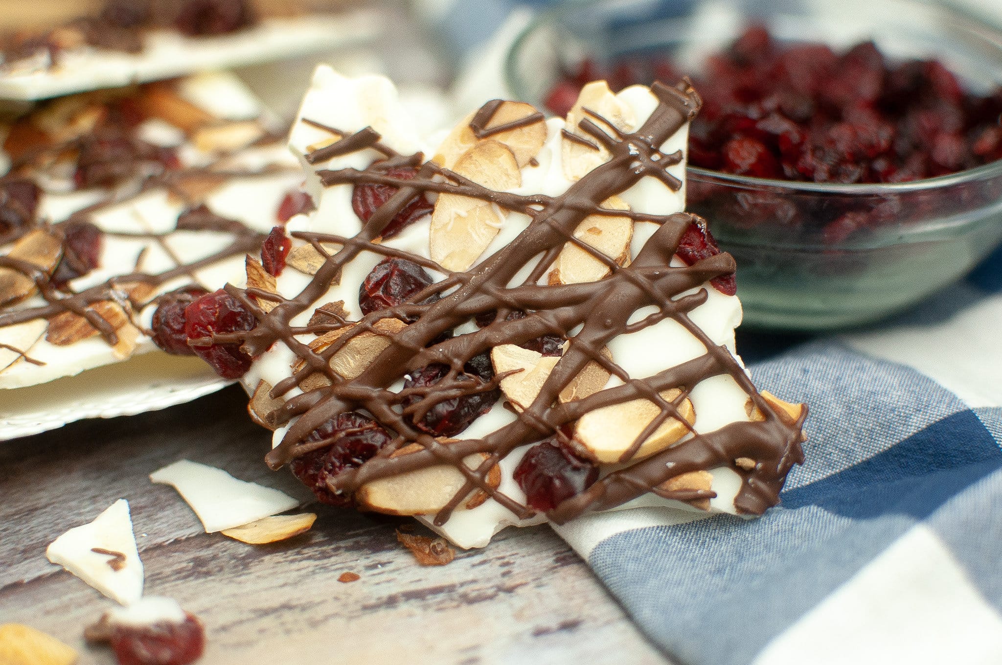 Toasted Almond and Cranberry Bark