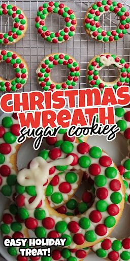 christmas wreath sugar cookies