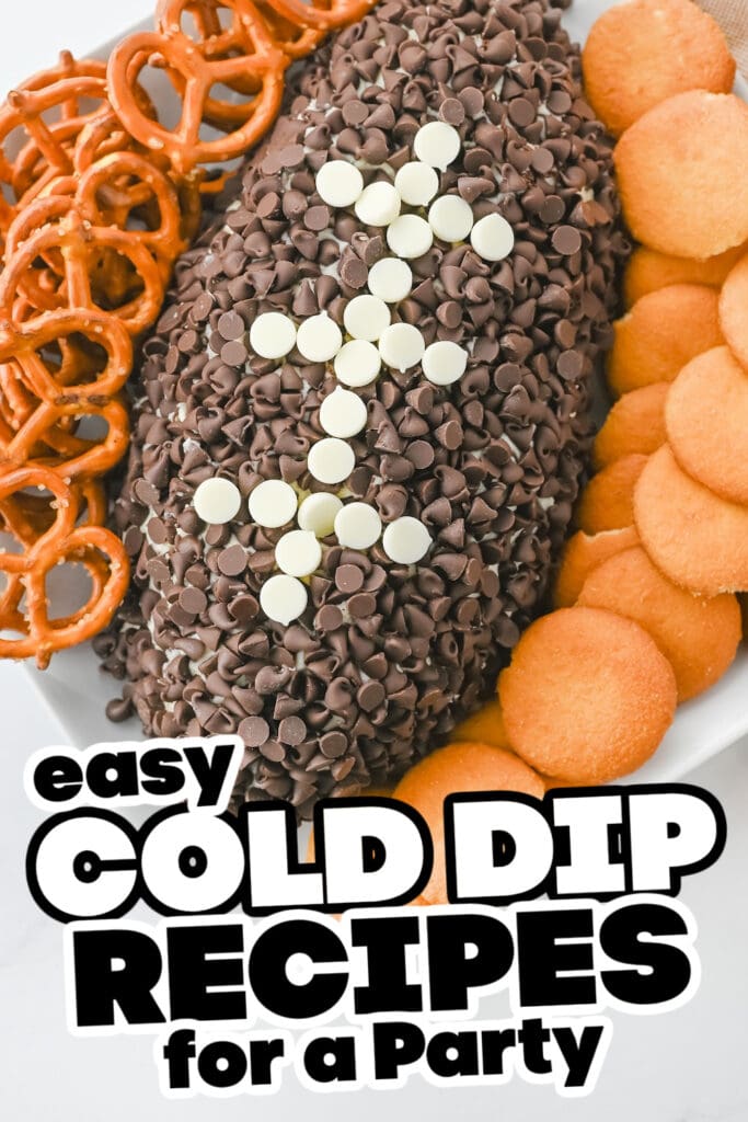 cold dips - Football Cheeseball Dessert Dip