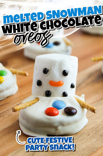 melted snowman white chocolate oreos