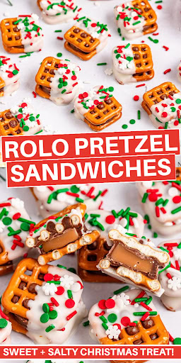 rolo pretzel christmas bites