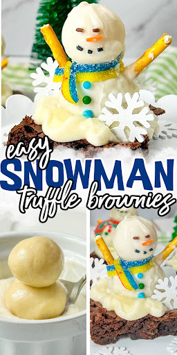 snowman truffle brownies