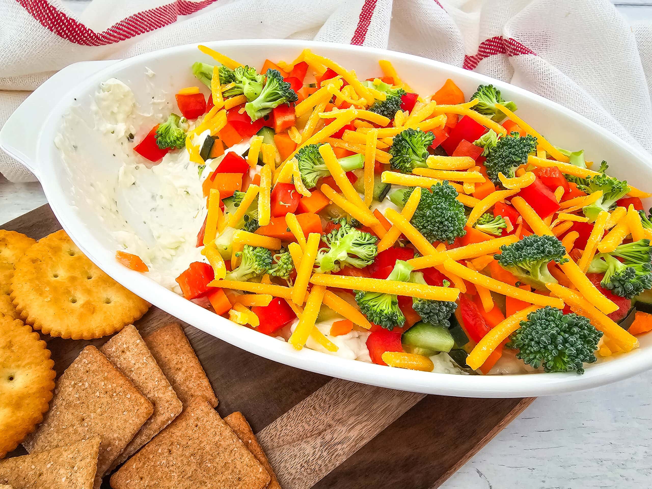 All the Pizza Flavor, None of the Crust: Veggie Pizza Dip