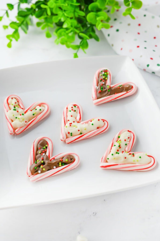 candy cane hearts - Christmas treats for gifts