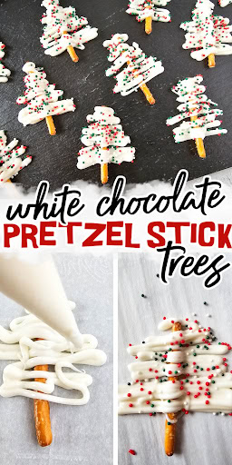 white chocolate mini pretzel trees