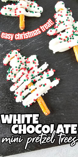 white chocolate mini pretzel trees