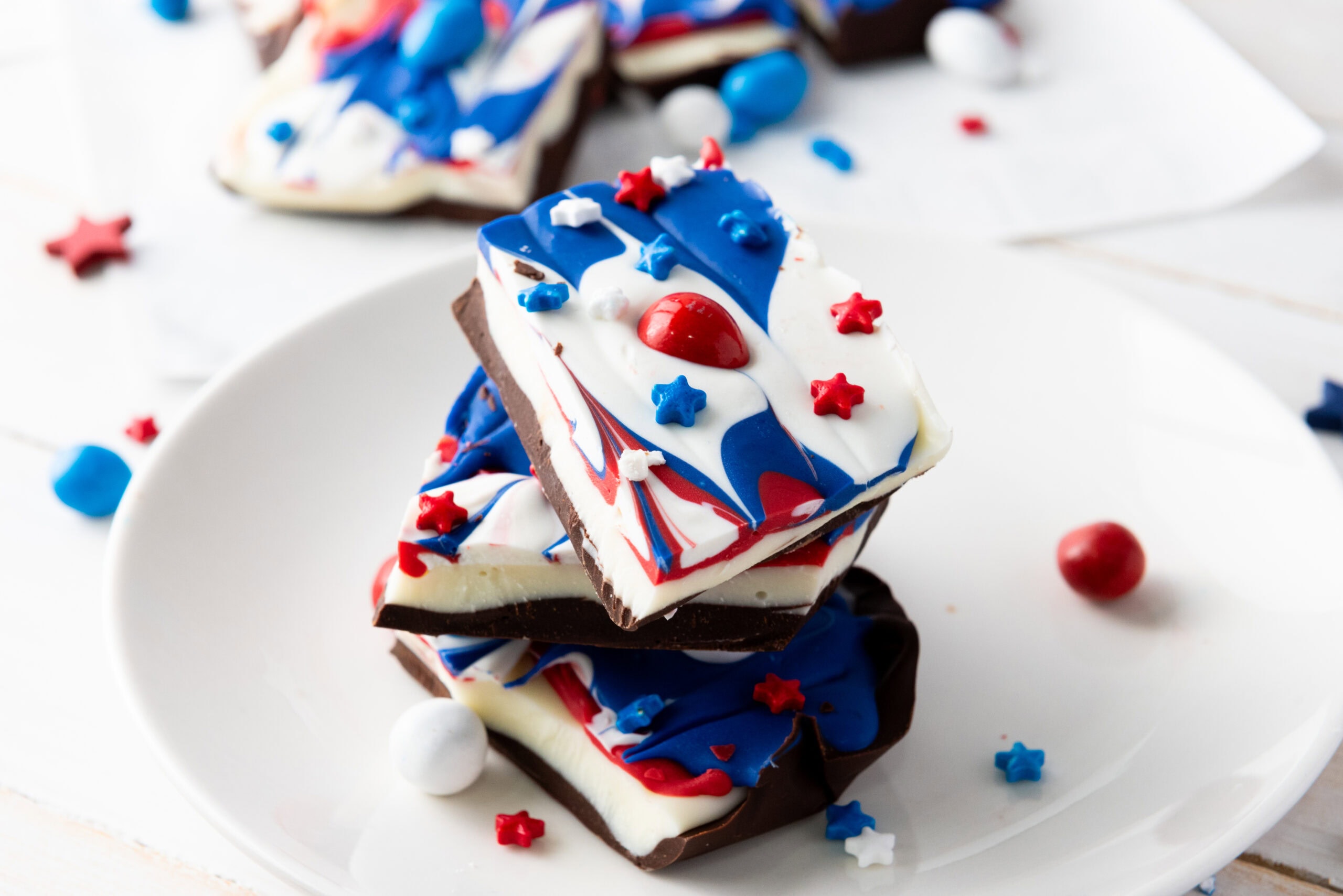 Perfect for the 4th: Red, White, and Blue Chocolate Bark