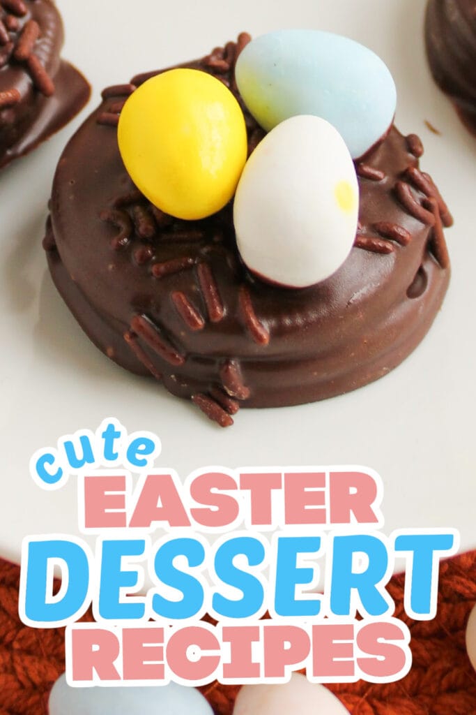 easter desserts - Chocolate Covered Oreo Easter Nests