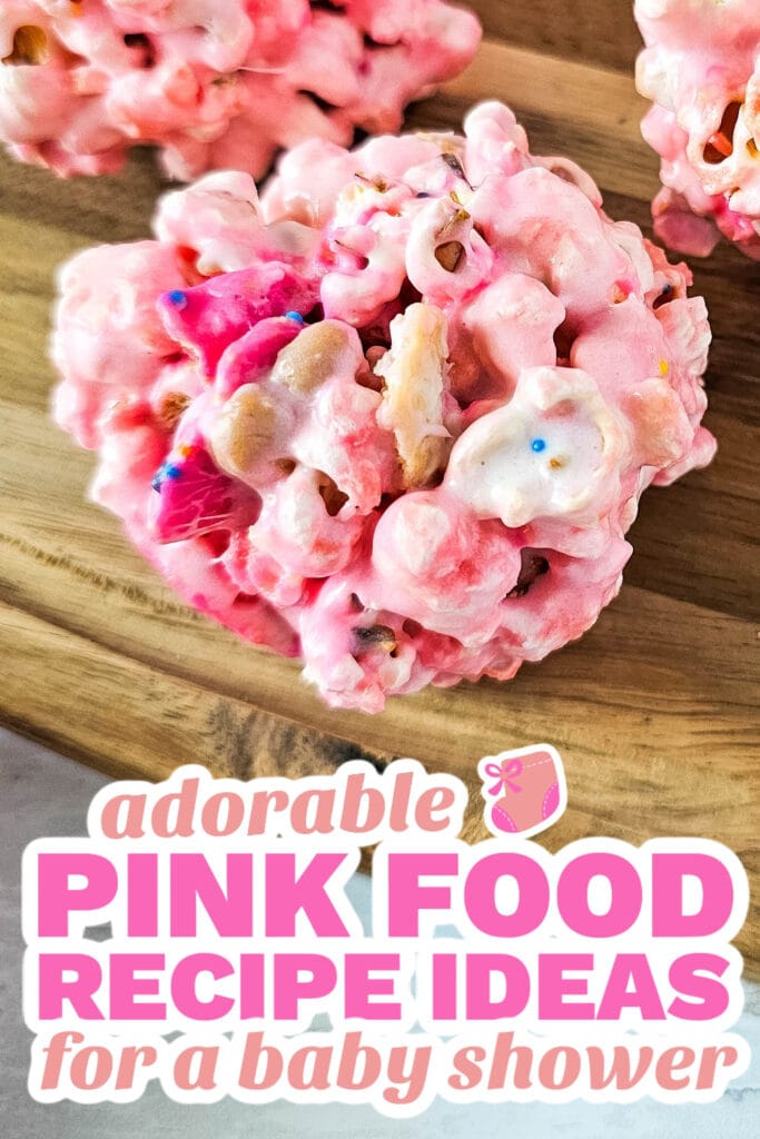 pink baby shower food - Circus Animal Cookie Popcorn Balls