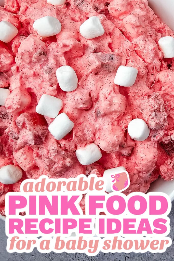 pink baby shower food - Fresh Strawberry Fluff Salad