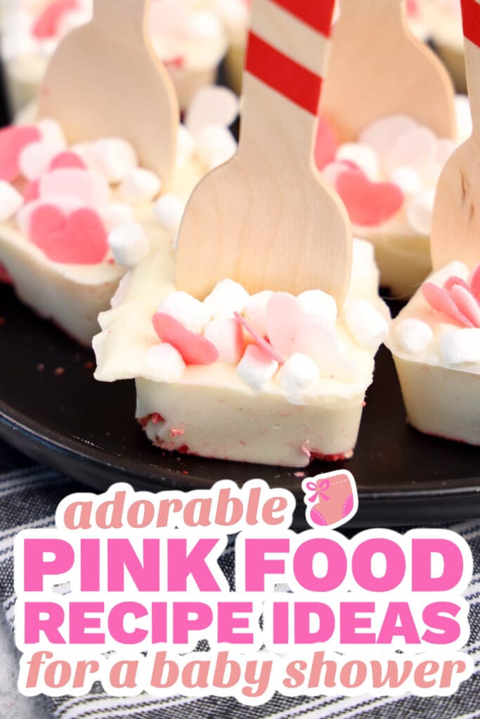 pink baby shower food - Strawberry White Hot Chocolate Spoons