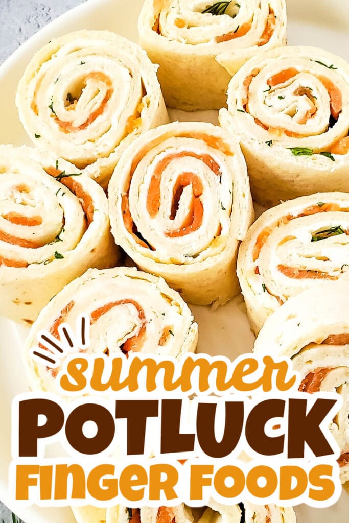 summer potluck finger food - Smoked Salmon Pinwheels