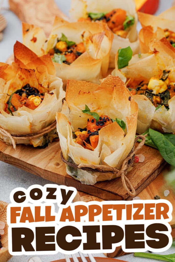 Fall Appetizers-Savory-Pumpkin Feta Phyllo Cups